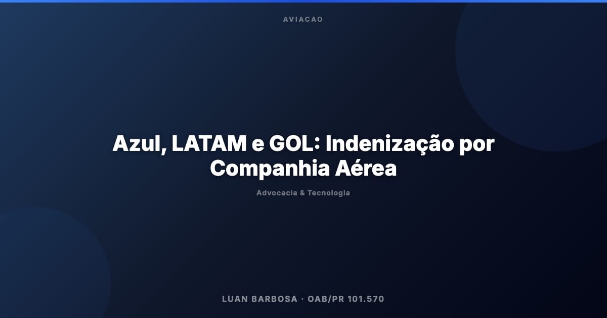 Azul, LATAM e GOL: Indenização por Companhia Aérea