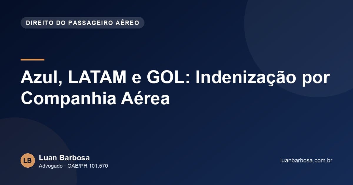Azul, LATAM e GOL: Indenização por Companhia Aérea
